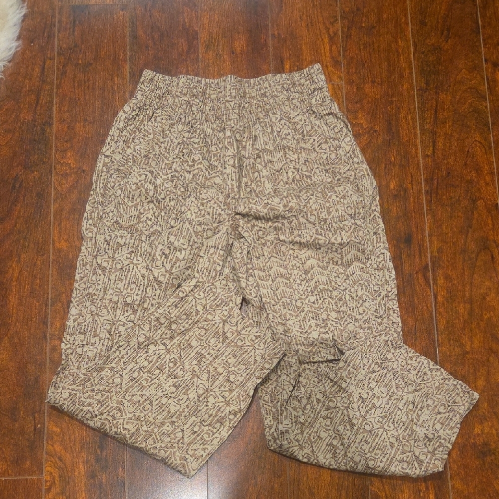 Democracy Beige and Brown Patterned Pants
